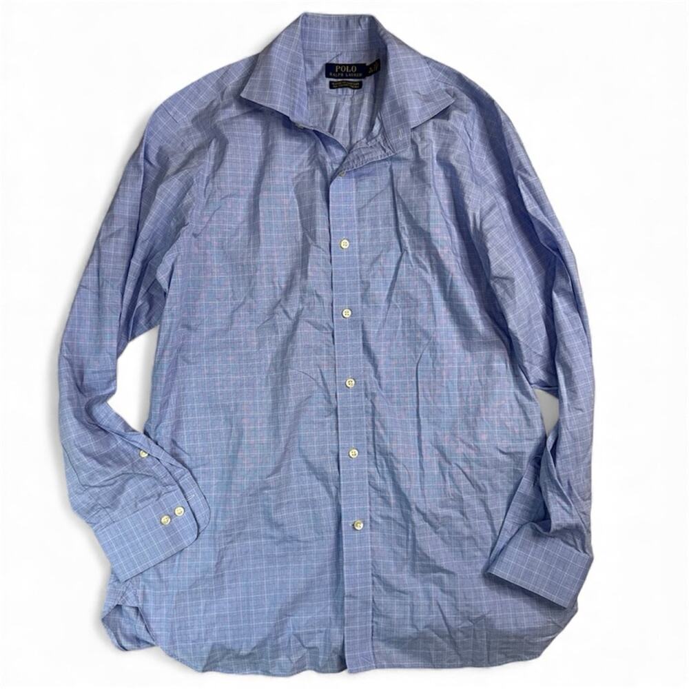 POLO Ralph Lauren Men's Classic Fit Easy Care Dress Shirt Blue Size 16  32/33